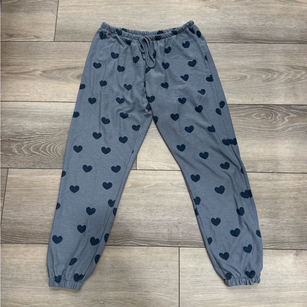 Chaser Sweatpants Lounge Jogger Blue Hearts Sz Med